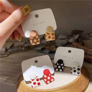 Square Polka Dot Alloy Dangle Earring