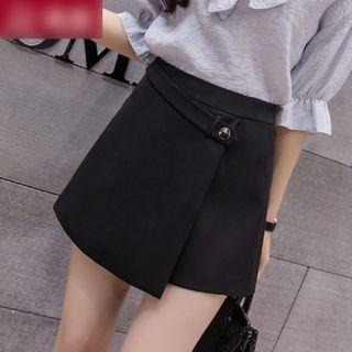 Button Mini A-line Skorts