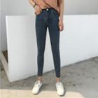 High-waist Jeans Sheath Pants