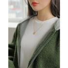 Contrast-hooded Sherpa-fleece Zip-up Jacket