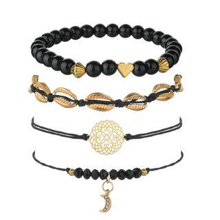 Set: Alloy Rhinestone Bracelet (assorted Designs) As Shown In Figure - One Size