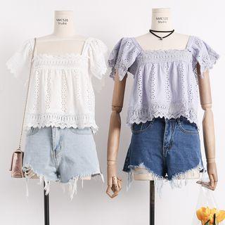 Reversible Eyelet Lace Top