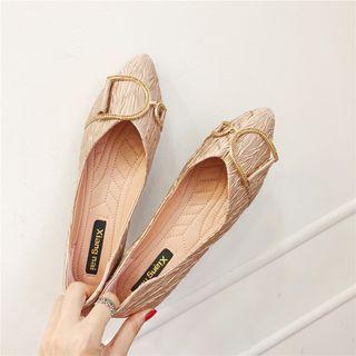 Pointy-toe Letter D Buckle Flats