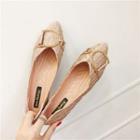 Pointy-toe Letter D Buckle Flats