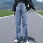 High-waist Double-button Shift Jeans