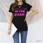 Metallic Letter Print T-shirt