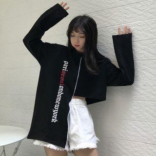 Asymmetric Lettering Pullover