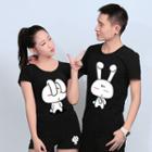Couple Matching Rabbit Print Short Sleeve T-shirt