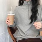 High-neck Zip-detail Sweatshirt