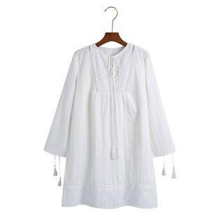 Long-sleeve Tassel Mini Dress