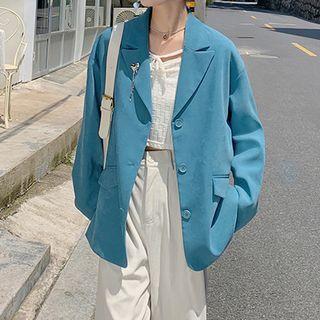 Heart Brooch Single Breasted Blazer