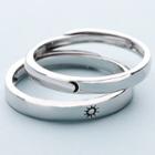 Couple Matching 925 Sterling Silver Sun / Moon Open Ring