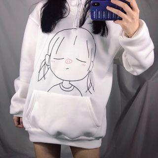Stand Collar Print Half-zip Pullover
