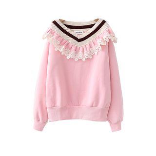 Floral Trim Sweatshirt