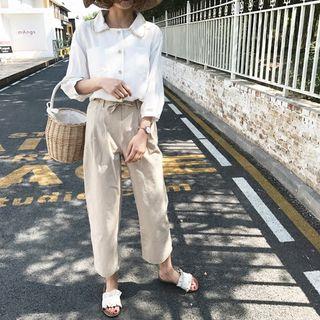 Plain Cropped Capri Pants