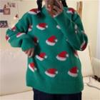 Christmas Hat Print Sweater