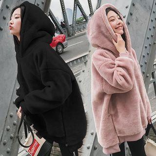 Plain Fleece Long-sleeve Hoodie