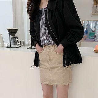 Collared Raglan Zip-up Jacket