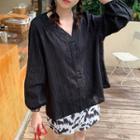 Retro Lace V-neck Long-sleeve Shirt