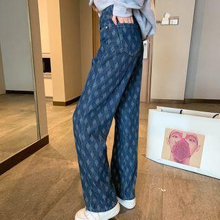 Patterned Straight-leg Jeans