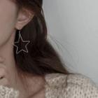 Hollow Star Drop Earring 1 Pair - Silver - One Size