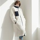 Stand Collar Reversible Fleece Coat