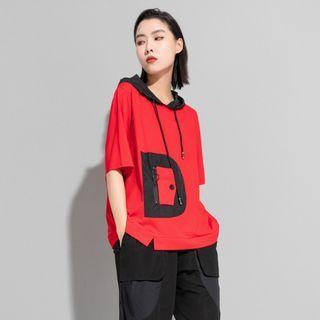 Two Tone Hooded Oversize Cargo Zip Top