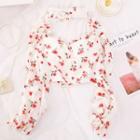Floral Print Square-neck Cropped Top As Shown In Figure - One Size