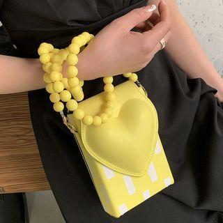 Mini Beaded Faux Leather Crossbody Bag