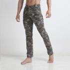 Embroidered Camouflage Straight-cut Pants