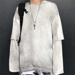 Mock Two-piece Tie-dye Print T-shirt