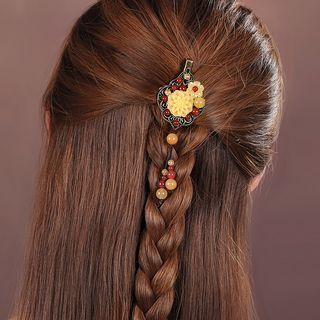 Retro Bead & Flower Hair Clip