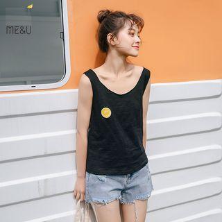 Smiley Face Print Tank Top