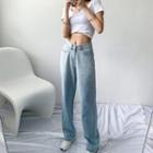 Gradient High-waist Straight-leg Jeans (various Designs)