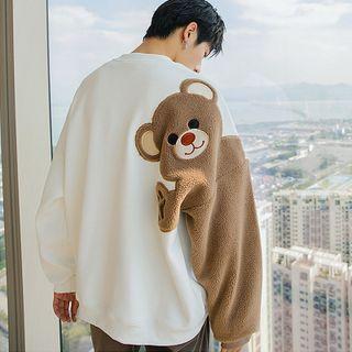 Long Sleeve Two-tone Bear Sweatshirt