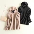 Hooded Melange Sweater Khaki - One Size