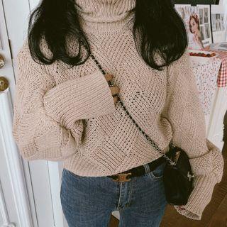 Turtleneck Sweater Light Khaki - One Size
