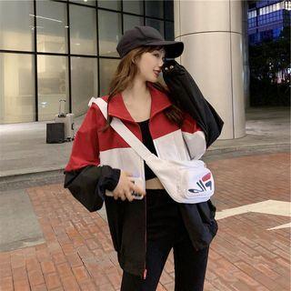 Long-sleeve Color Block Zipped Jacket