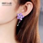 Gemstone Floral Stud Earring 1 Pair - As Shown In Figure - One Size