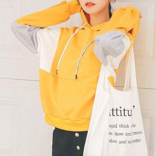 Color Panel Long-sleeve Hoodie