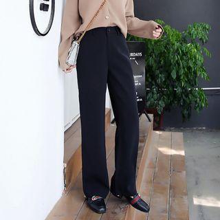 Plain High-waist Wide-leg Dress Pants