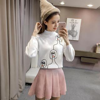 Cartoon Mock-neck Sweater