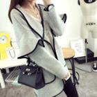 Ruffle Trim Knit Coat