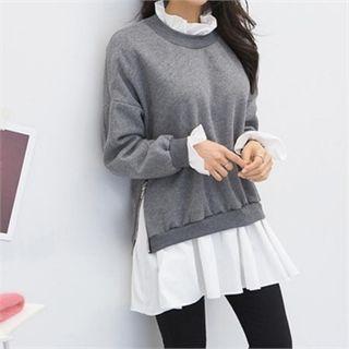 Ruffle-layered Long Pullover