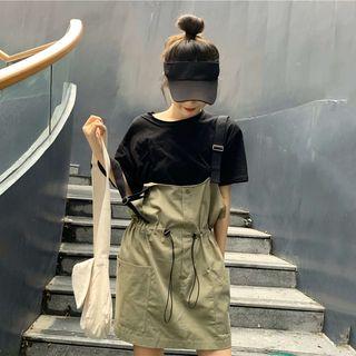 Crew-neck Short-sleeve T-shirt / Drawstring Jumper Dress