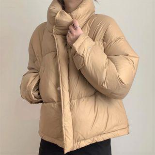 Button Padded Coat Almond - One Size