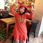 Ear Hooded Long-sleeve T-shirt Dress