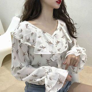 Ruffle Floral Blouse / Denim Shorts / A-line Skirt