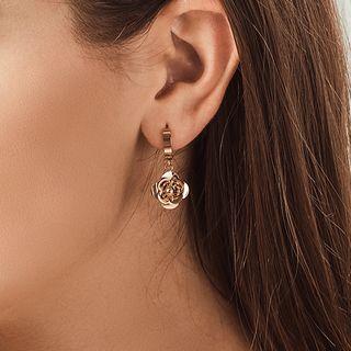 Stainless Steel Flower Dangle Earring As Shown In Figure - One Size