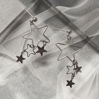 Star Dangle Earring 192 - Silver - One Size